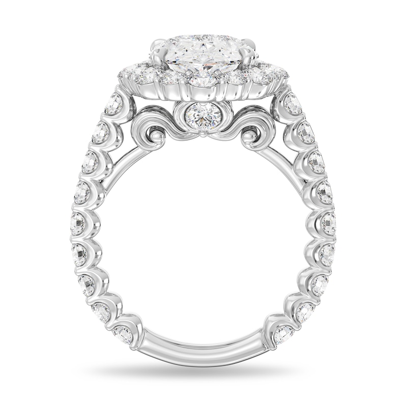 Main Image 2 of Enchanted Star Cinderella 6 CT. T.W. Oval Certified Lab-Grown Diamond Frame Engagement Ring in 14K White Gold