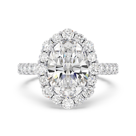 Enchanted Star Cinderella CT. T.w. Oval Certified Lab-Grown Diamond Frame Engagement Ring in 14K White Gold