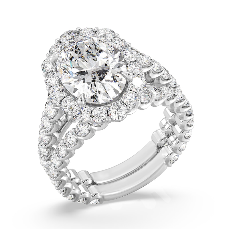 Main Image 4 of Enchanted Star Cinderella 6 CT. T.W. Oval Certified Lab-Grown Diamond Frame Engagement Ring in 14K White Gold