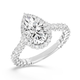 Enchanted Star Ariel 3 CT. T.W. Pear-Shaped Certified Lab-Grown Diamond Frame Engagement Ring in 14K Two-Tone Gold