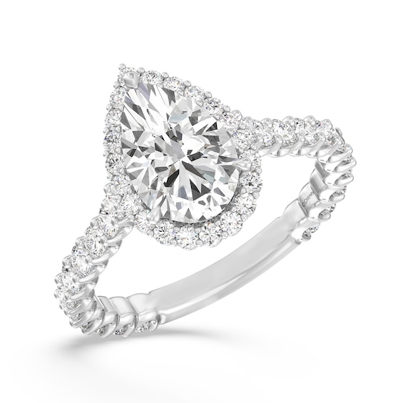 Enchanted Star Ariel 3 CT. T.w. Pear-Shaped Certified Lab-Grown Diamond Frame Engagement Ring in 14K Two-Tone Gold
