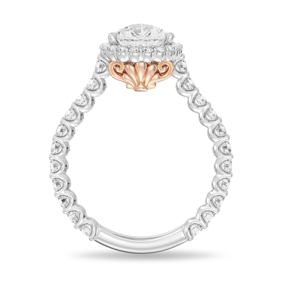 Enchanted Star Ariel 3 CT. T.w. Pear-Shaped Certified Lab-Grown Diamond Frame Engagement Ring in 14K Two-Tone Gold
