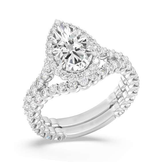 Enchanted Star Ariel 3 CT. T.w. Pear-Shaped Certified Lab-Grown Diamond Frame Engagement Ring in 14K Two-Tone Gold