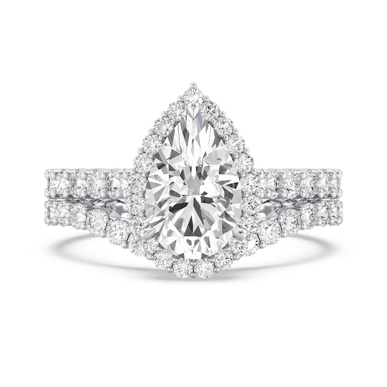 Enchanted Star Ariel 3 CT. T.w. Pear-Shaped Certified Lab-Grown Diamond Frame Engagement Ring in 14K Two-Tone Gold