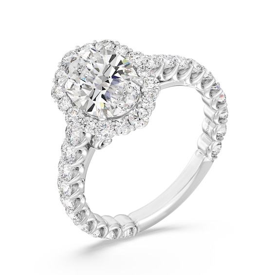 Enchanted Star Cinderella 3-1/2 CT. T.w. Oval Certified Lab-Grown Diamond Frame Engagement Ring in 14K White Gold
