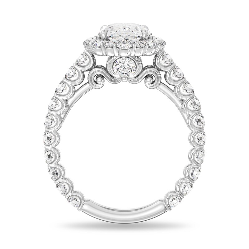 Main Image 2 of Enchanted Star Cinderella 3-1/2 CT. T.W. Oval Certified Lab-Grown Diamond Frame Engagement Ring in 14K White Gold