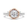 Thumbnail Image 3 of Enchanted Star Belle 2-3/4 CT. T.W. Certified Lab-Grown Diamond Rose with Leaf Engagement Ring in 14K Two-Tone Gold