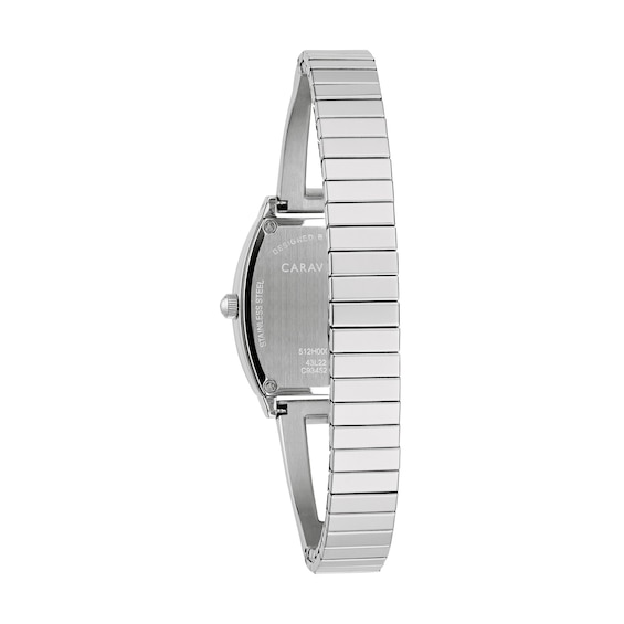 Ladies' Caravelle by Bulova Modern Crystal Accent Bangle Watch with Tonneau Light Blue Dial (Model: 43L223)