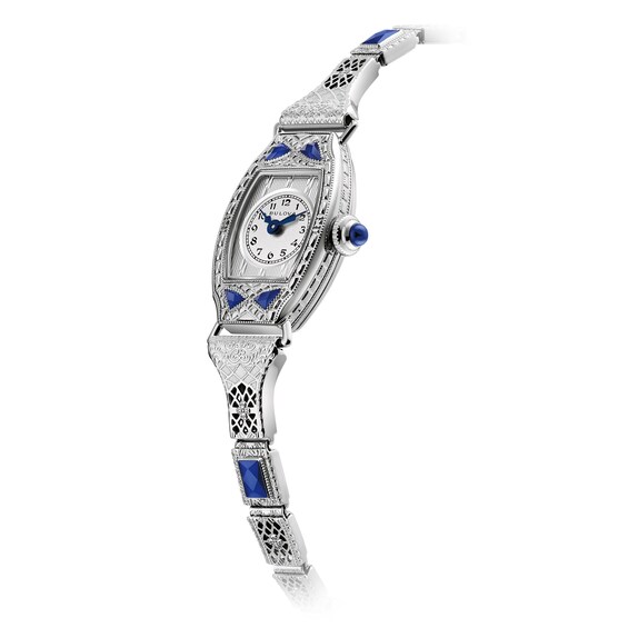 Ladiesâ Bulova 150th Anniversary Limited Edition Miss America Bangle Watch with Tonneau Silver-Tone Dial (Model: 96L340)