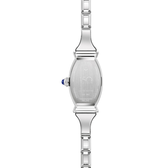 Ladiesâ Bulova 150th Anniversary Limited Edition Miss America Bangle Watch with Tonneau Silver-Tone Dial (Model: 96L340)