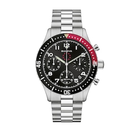 Men's Bulova 150th Anniversary Special Edition Marine Star Heritage Chronograph Watch with Black Dial (Model: 98B451)