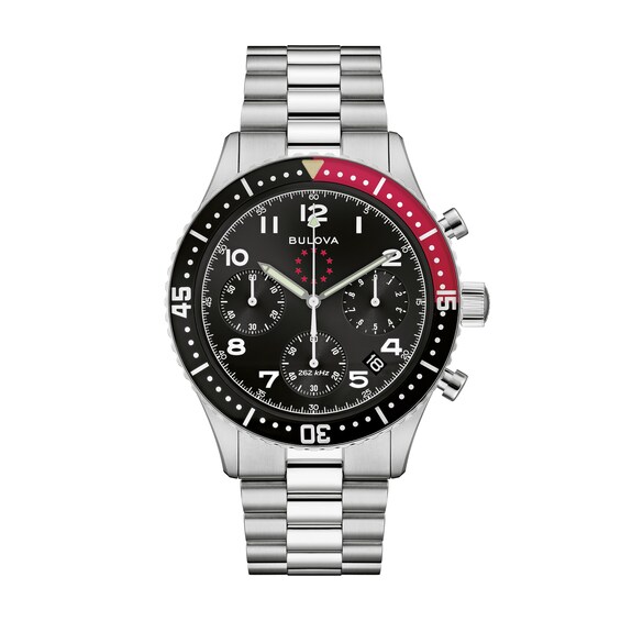 Men's Bulova 150th Anniversary Special Edition Marine Star Heritage Chronograph Watch with Black Dial (Model: 98B451)