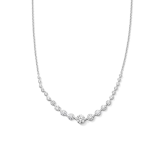 2 CT. T.W. Lab-Grown Diamond Graduated Necklace in 10K White Gold (F/VS2)