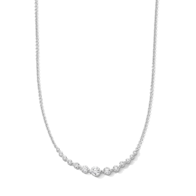 Main Image 1 of 1 CT. T.W. Certified Lab-Grown Diamond Graduated Necklace in 10K White Gold (F/VS2)