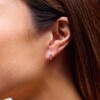 Thumbnail Image 2 of 1/2 CT. T.W. Certified Lab-Grown Diamond Graduated Five Stone Huggie Hoop Earrings in 10K Gold (F/VS2)