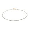 Thumbnail Image 1 of Square Bead Station Cable Chain Anklet in Solid 10K Two-Tone Gold - 10"
