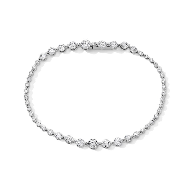 Main Image 1 of 4 CT. T.W. Certified Lab-Grown Diamond Graduated Line Bracelet in 10K White Gold (F/VS2)