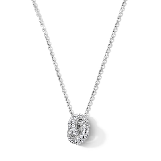 3/4 CT. T.w. Certified Lab-Grown Diamond Interlocking Circle Links Necklace in 10K White Gold (F/Vs2)
