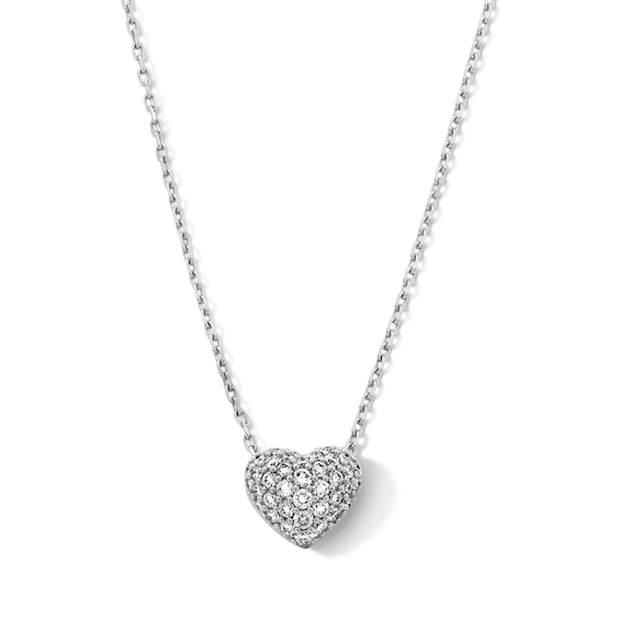 1/4 CT. T.w. Certified Lab-Grown Multi-Diamond Heart Necklace in 10K White Gold (F/Vs2)