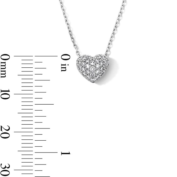 1/4 CT. T.w. Certified Lab-Grown Multi-Diamond Heart Necklace in 10K White Gold (F/Vs2)