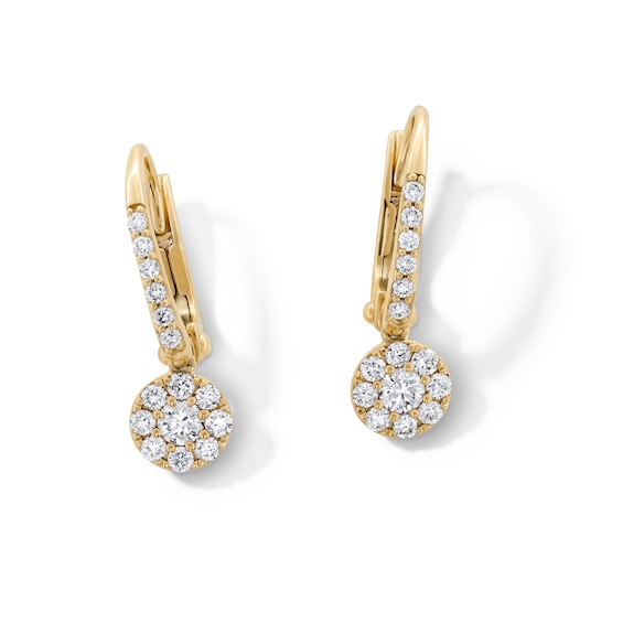 1/2 CT. T.w. Certified Lab-Grown Multi-Diamond Drop Earrings in 10K Gold (F/Vs2)