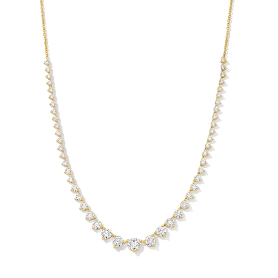 CT. T.w. Certified Lab-Grown Diamond Graduated Line Necklace in 10K Gold (F/Vs2