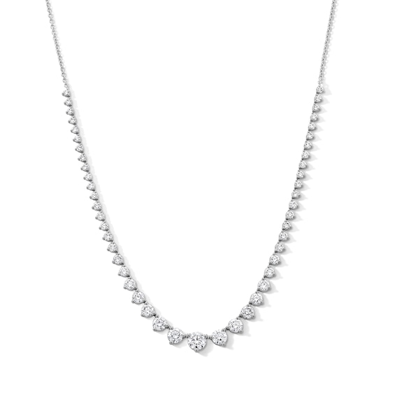 CT. T.w. Certified Lab-Grown Diamond Graduated Line Necklace in 10K White Gold (F/Vs2