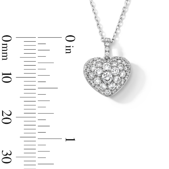 3/4 CT. T.w. Lab-Grown Multi-Diamond Heart Drop Pendant in 10K White Gold (F/Vs2)