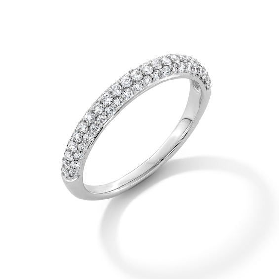 1/2 CT. T.w. Certified Lab-Grown Diamond Rounded Triple Row Band in 10K White Gold (F/Vs2)