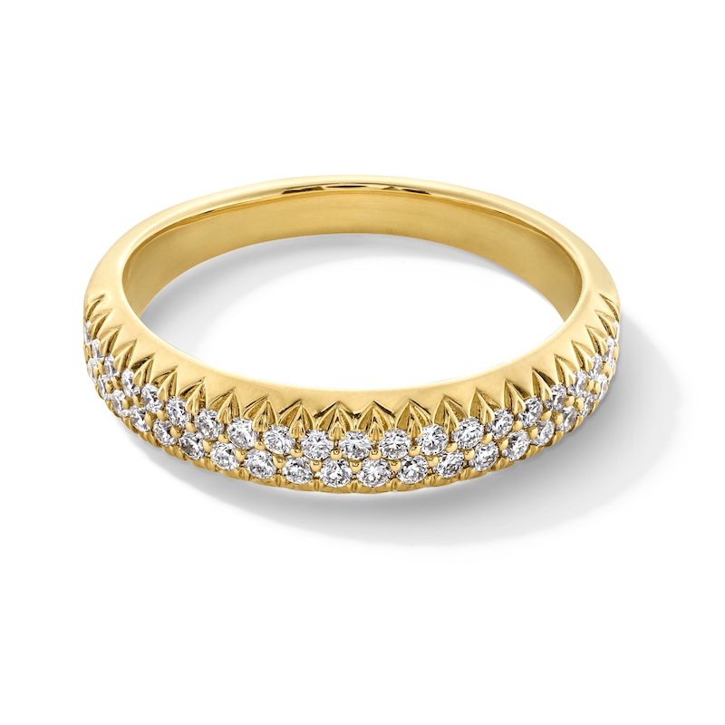 Main Image 1 of 1/3 CT. T.W. Certified Lab-Grown Diamond Double Row Band in 10K Gold (F/VS2)