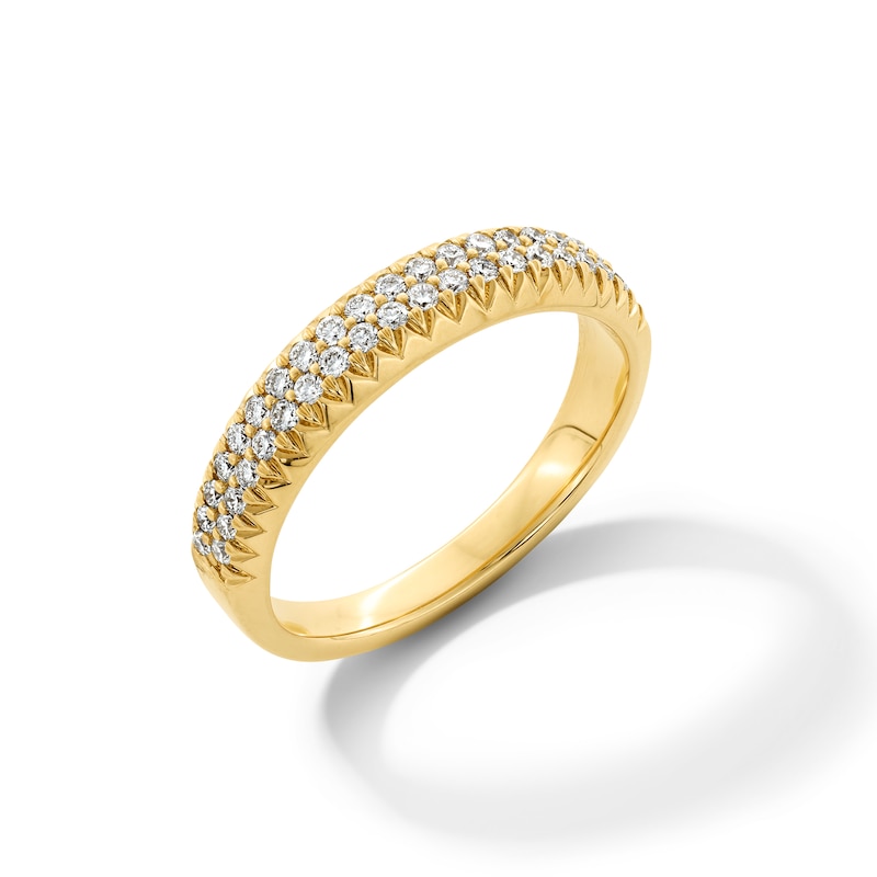 Main Image 2 of 1/3 CT. T.W. Certified Lab-Grown Diamond Double Row Band in 10K Gold (F/VS2)