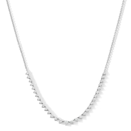 1 CT. T.W. Certified Lab-Grown Diamond Graduated Line Necklace in 10K White Gold (F/VS2)