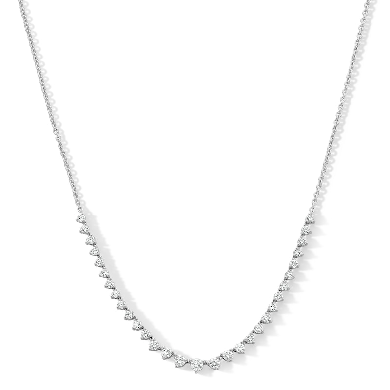 Main Image 1 of 1 CT. T.W. Certified Lab-Grown Diamond Graduated Line Necklace in 10K White Gold (F/VS2)