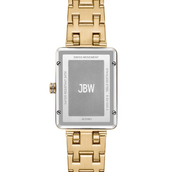 Ladies' JBW Mink 3/4 CT. T.w. Diamond 18K Gold Plate Watch with Rectangular Black Dial (Model: J6358G)