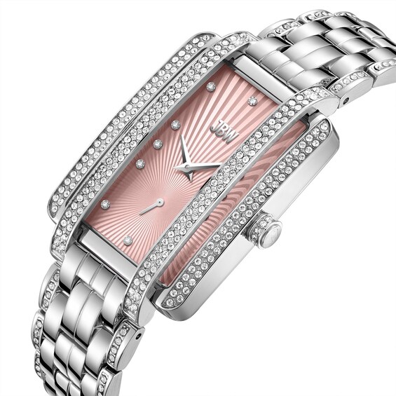 Ladies' JBW Mink 3/4 CT. T.w. Diamond Watch with Rectangular Pink Dial (Model: J6358H)
