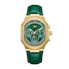 Thumbnail Image 1 of Men's JBW Orion 5/8 CT. T.W. Diamond 18K Gold Plate Green Strap Chronograph Watch with Green Dial (Model: J6408E)