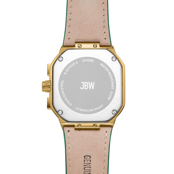 Men's JBW Orion 5/8 CT. T.w. Diamond 18K Gold Plate Green Strap Chronograph Watch with Green Dial (Model: J6408E)