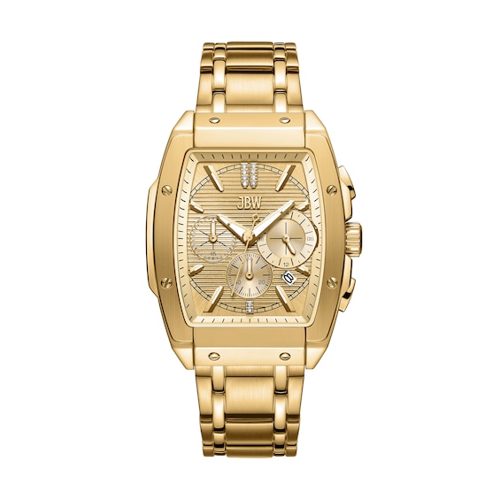 Men's JBW Echelon 1/2 CT. T.w. Diamond 18K Gold Plate Chronograph Watch with Tonneau Gold-Tone Dial (Model: J6409A)