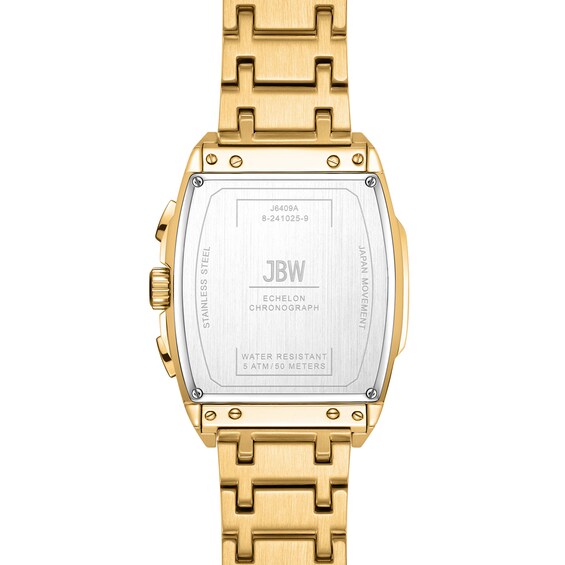 Men's JBW Echelon 1/2 CT. T.w. Diamond 18K Gold Plate Chronograph Watch with Tonneau Gold-Tone Dial (Model: J6409A)