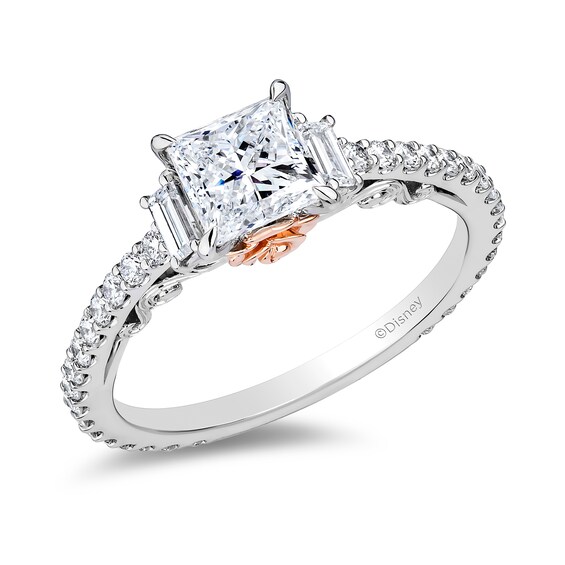 Enchanted Star Belle 1-1/2 CT. T.w. Princess-Cut Certified Lab-Grown Diamond Collar Engagement Ring in 14K White Gold