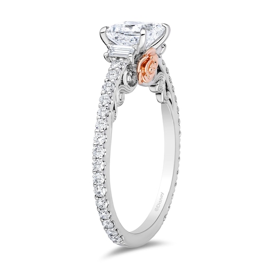 Enchanted Star Belle 1-1/2 CT. T.w. Princess-Cut Certified Lab-Grown Diamond Collar Engagement Ring in 14K White Gold
