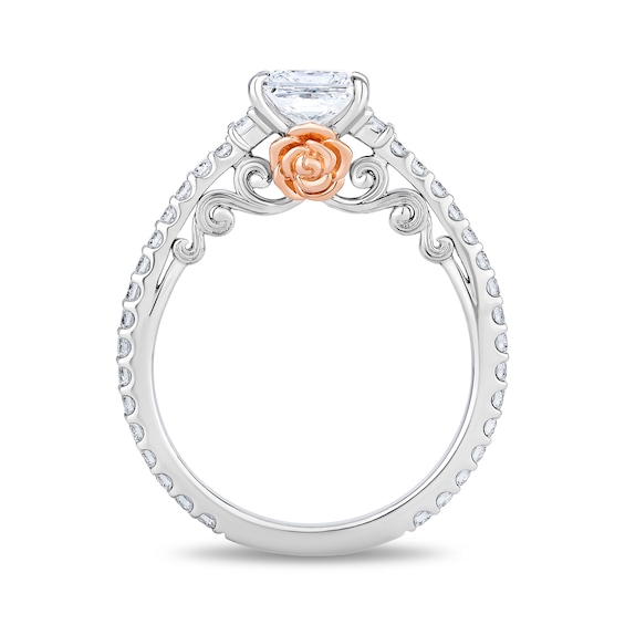 Enchanted Star Belle 1-1/2 CT. T.w. Princess-Cut Certified Lab-Grown Diamond Collar Engagement Ring in 14K White Gold