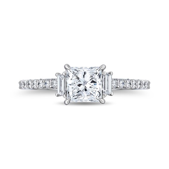Enchanted Star Belle 1-1/2 CT. T.w. Princess-Cut Certified Lab-Grown Diamond Collar Engagement Ring in 14K White Gold
