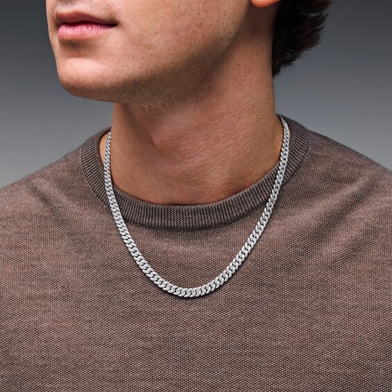 7-7/8 CT. T.w. Lab-Grown Diamond Curb Chain Necklace in Solid Sterling Silver (F/Si2) - 20”