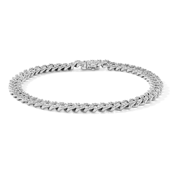 3-1/3 CT. T.w. Certified Lab-Grown Diamond Curb Chain Bracelet in Solid Sterling Silver (F/Si2) - 8.5â