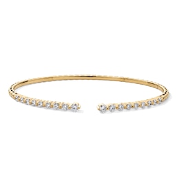 1 CT. T.W. Certified Lab-Grown Diamond Graduated Open Flex Bangle in 10K Gold (F/VS2)