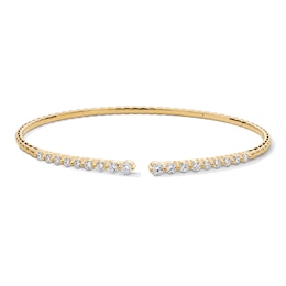 2 CT. T.W. Certified Lab-Grown Diamond Graduated Open Flex Bangle in 10K Gold (F/VS2)