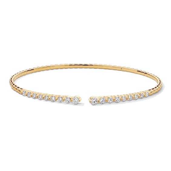 2 CT. T.w. Certified Lab-Grown Diamond Graduated Open Flex Bangle in 10K Gold (F/Vs2)