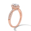 Thumbnail Image 2 of 1 CT. T.W. Pear-Shaped Certified Lab-Grown Diamond Frame Crossover Shank Engagement Ring in 14K Rose Gold (F/SI2)