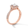 Thumbnail Image 2 of 1 CT. T.W. Princess-Cut Certified Lab-Grown Diamond Cushion Frame Crossover Shank Engagement Ring in 14K Rose Gold